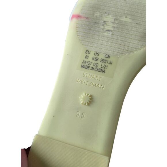 Stuart Weitzman Sandals  Eletric Lime Size 9.5 Summer Flats Clear Strap - Picture 6 of 7